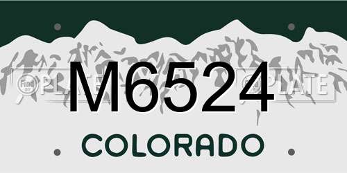 M6524 Colorado License Plate