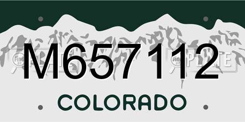 M657112 Colorado License Plate