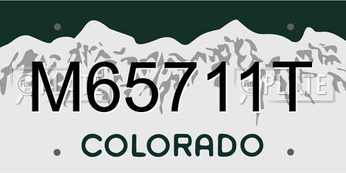 M65711T Colorado License Plate
