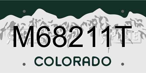 M68211T Colorado License Plate