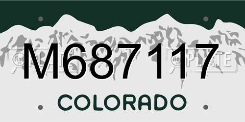 M687117 Colorado License Plate