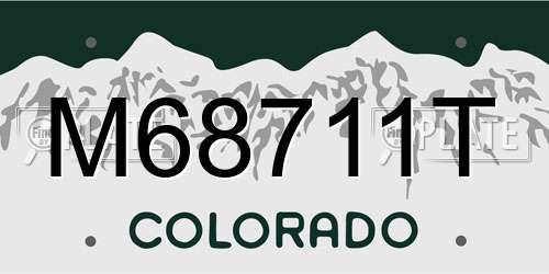 M68711T Colorado License Plate