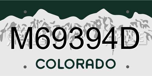 M69394D Colorado License Plate