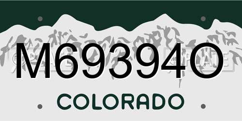 M69394O Colorado License Plate