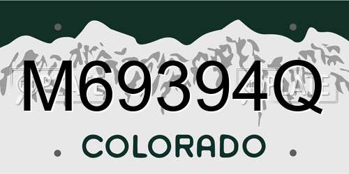 M69394Q Colorado License Plate