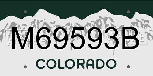 M69593B Colorado License Plate