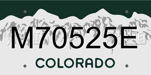 M70525E Colorado License Plate