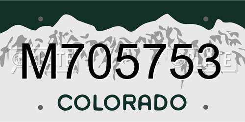 M705753 Colorado License Plate