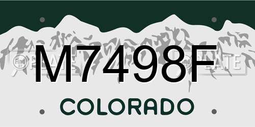 M7498F Colorado License Plate