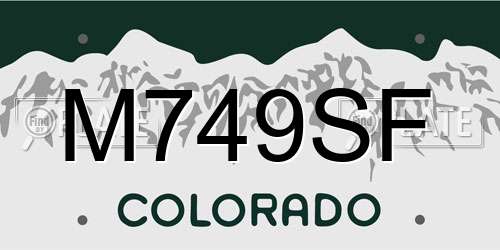 M749SF Colorado License Plate