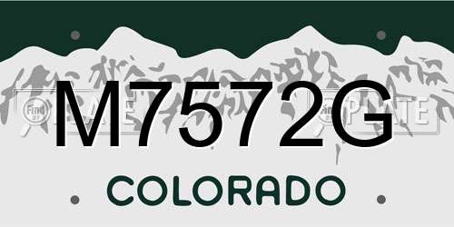 M7572G Colorado License Plate