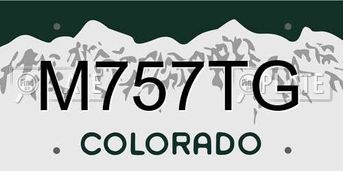 M757TG Colorado License Plate