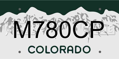 M780CP Colorado License Plate