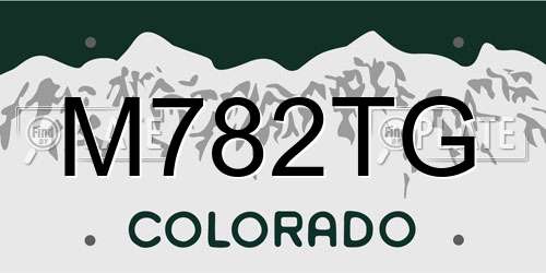 M782TG Colorado License Plate