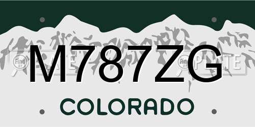 M787ZG Colorado License Plate