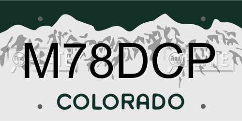 M78DCP Colorado License Plate