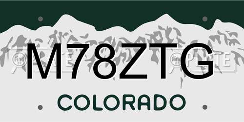 M78ZTG Colorado License Plate