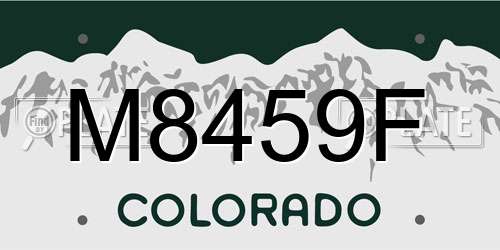 M8459F Colorado License Plate