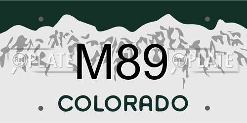 M89 Colorado License Plate