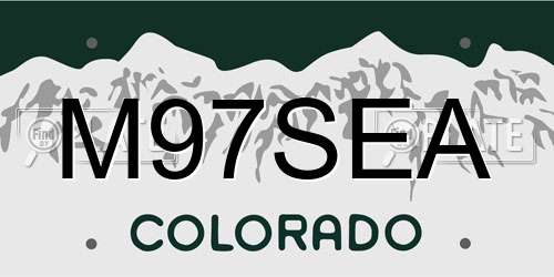 M97SEA Colorado License Plate