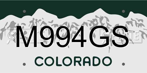 M994GS Colorado License Plate