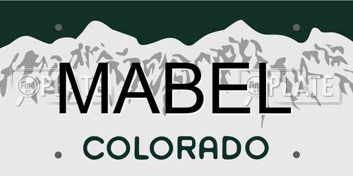MABEL Colorado License Plate