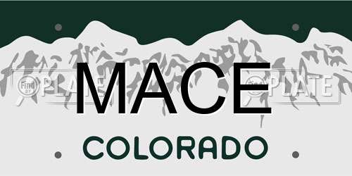 MACE Colorado License Plate