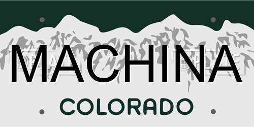 MACHINA Colorado License Plate