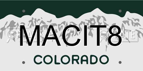 MACIT8 Colorado License Plate