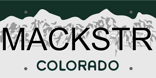 MACKSTR Colorado License Plate