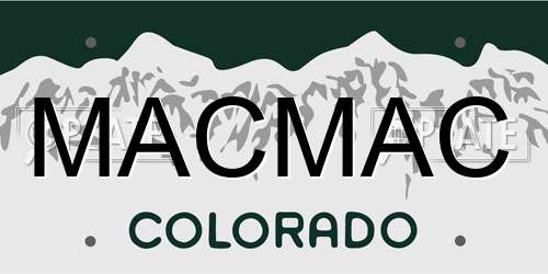 MACMAC Colorado License Plate