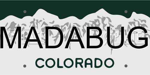 MADABUG Colorado License Plate