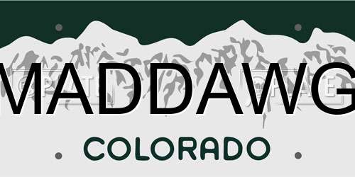 MADDAWG Colorado License Plate