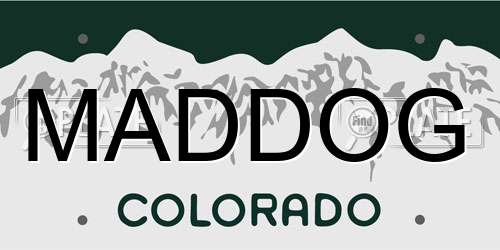 MADDOG Colorado License Plate