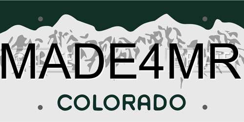 MADE4MR Colorado License Plate