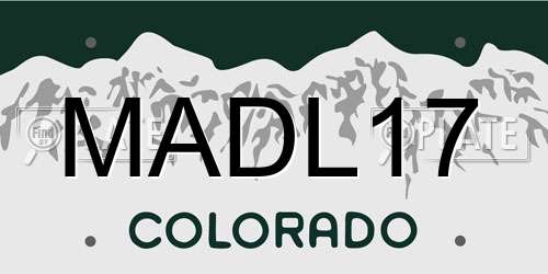 MADL17 Colorado License Plate