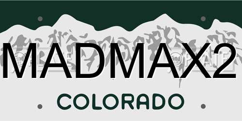 MADMAX2 Colorado License Plate