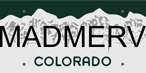 MADMERV Colorado License Plate
