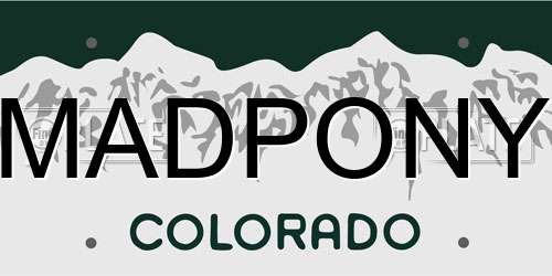 MADPONY Colorado License Plate