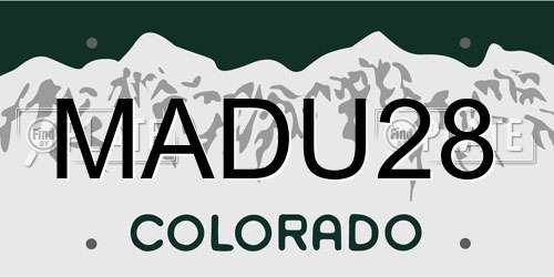 MADU28 Colorado License Plate