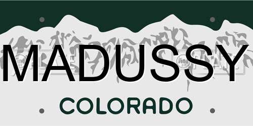 MADUSSY Colorado License Plate