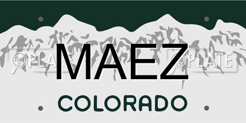 MAEZ Colorado License Plate