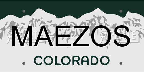 MAEZOS Colorado License Plate
