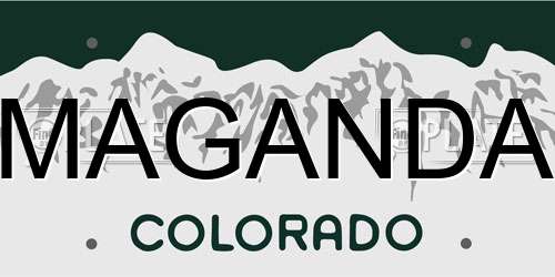 MAGANDA Colorado License Plate