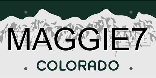 MAGGIE7 Colorado License Plate