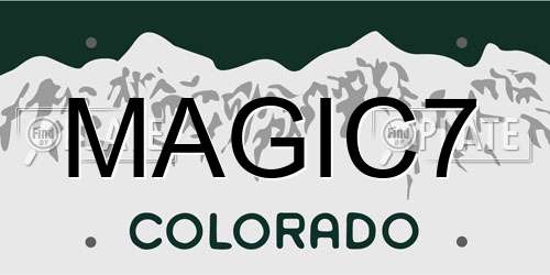 MAGIC7 Colorado License Plate