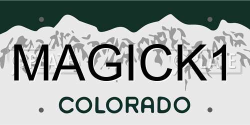 MAGICK1 Colorado License Plate