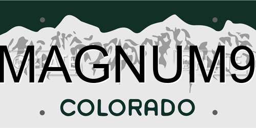 MAGNUM9 Colorado License Plate