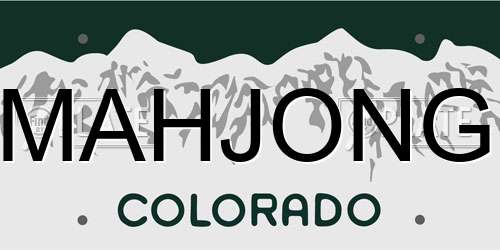 MAHJONG Colorado License Plate