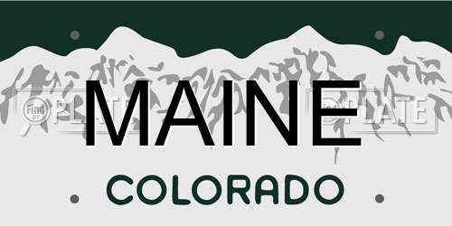 MAINE Colorado License Plate